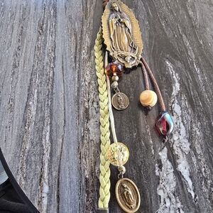 Religious Our Lady Of Guadalupe Medal and Bead Bag Charm